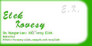 elek kovesy business card